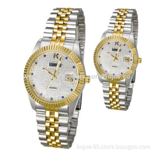 Men's High-grade Quartz Watches, Between Gold Color, OEM Services Available